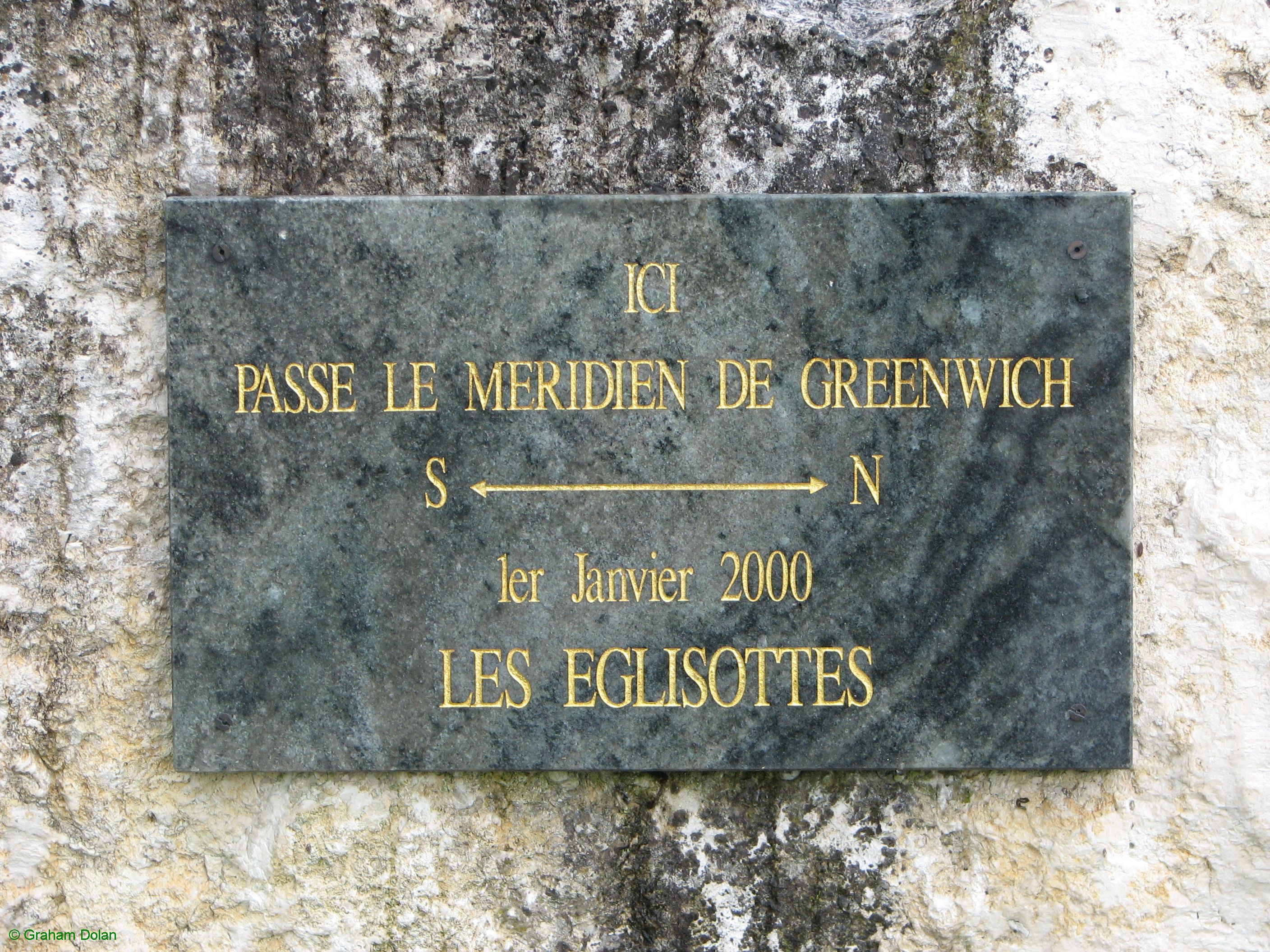 Greenwich Meridian Marker; France; Aquitaine; Les ��glisottes-et-Chalaures